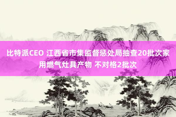 比特派CEO 江西省市集监督惩处局抽查20批次家用燃气灶具产物 不对格2批次