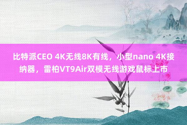 比特派CEO 4K无线8K有线，小型nano 4K接纳器，雷柏VT9Air双模无线游戏鼠标上市