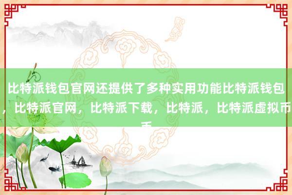 比特派钱包官网还提供了多种实用功能比特派钱包，比特派官网，比特派下载，比特派，比特派虚拟币