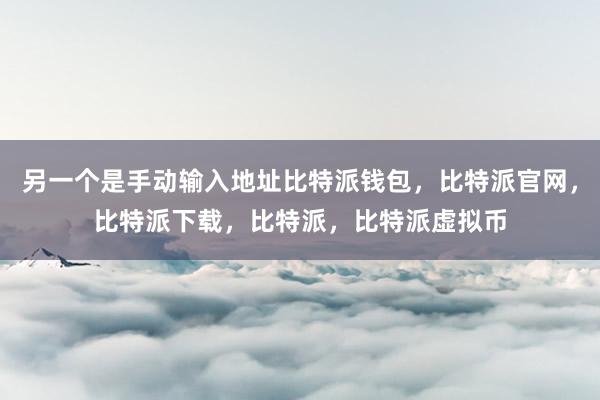   另一个是手动输入地址比特派钱包，比特派官网，比特派下载，比特派，比特派虚拟币