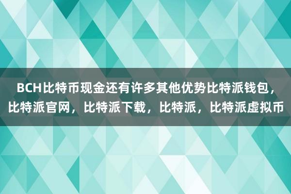 BCH比特币现金还有许多其他优势比特派钱包，比特派官网，比特派下载，比特派，比特派虚拟币